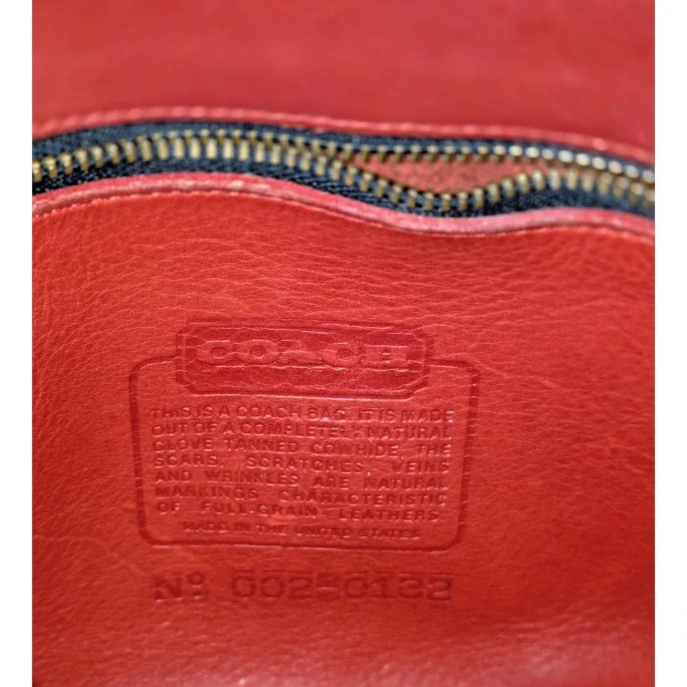 Coach Chester 9901 Vtg Red Glove Tanned Leather Crossbody Shoulder Bag USA Brass
